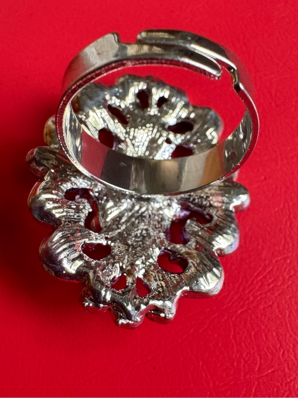 Stunning Vintage-Style Purple Rhinestone/Adjustable Silver Tone - Picture 4 of 4